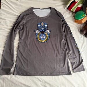 Lucky eye florida gray hamsa long sleeve swim shirt rash guard